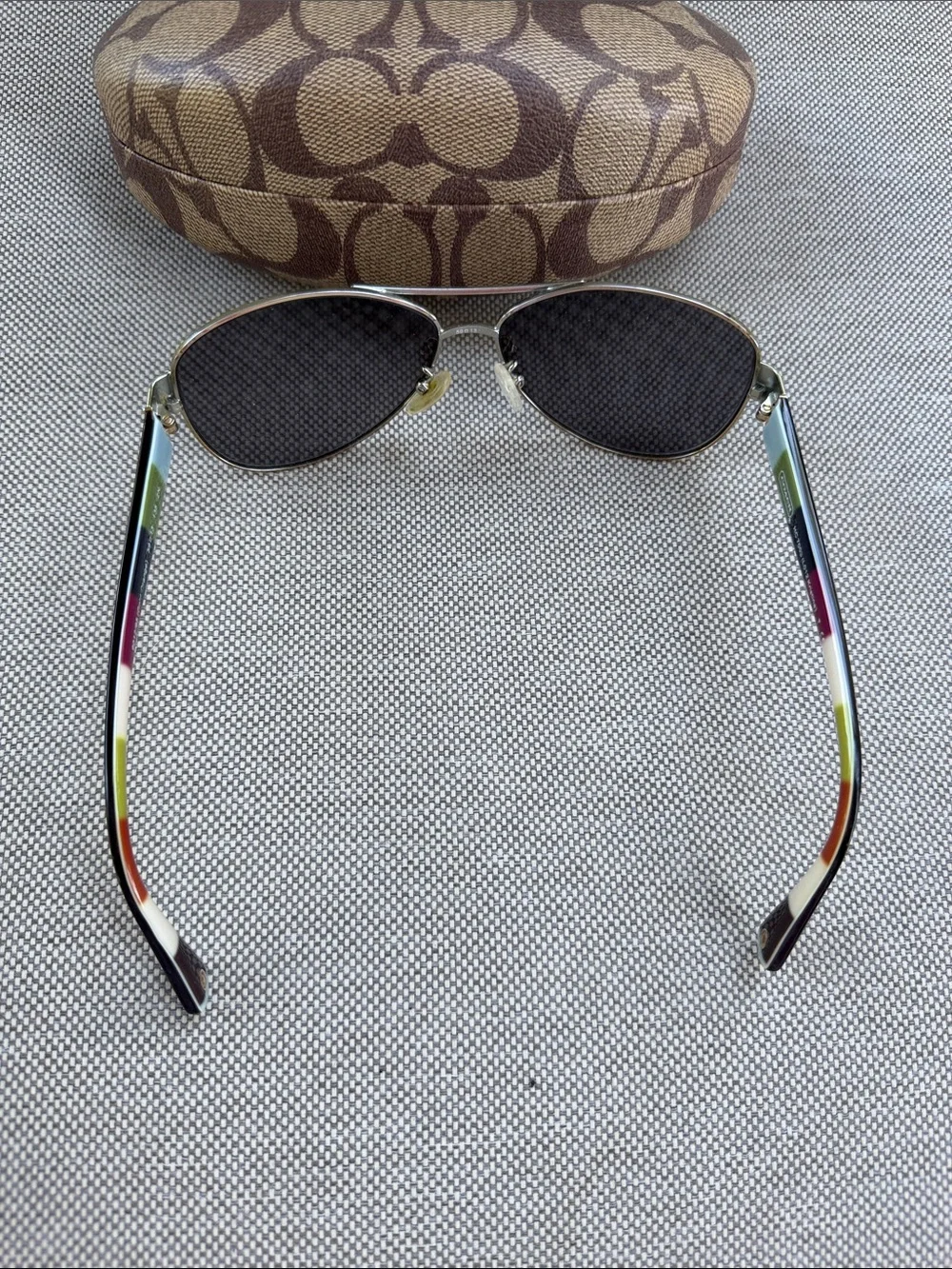 Coach Aviator Sunglasses in Gold with Dark Lenses